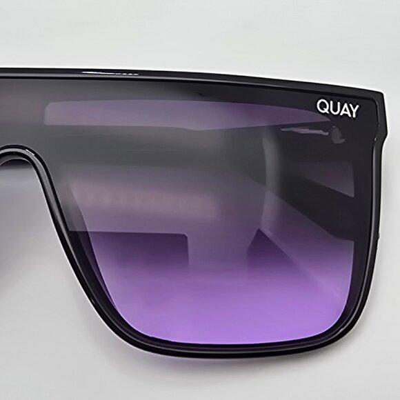 *SOLD*Quay Australia Nightfall Black Frame Purple Black Fade Lens Shield Sunglas - Picture 14 of 15